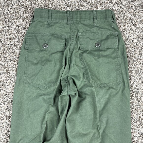 Vintage Military Pants Green OG 507 Utility Trousers 70s USA Fits 26x30 - Picture 11 of 11